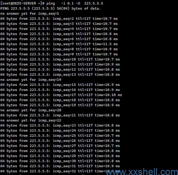 Linux ping工具如何实时显示请求超时丢包数据-未来往事